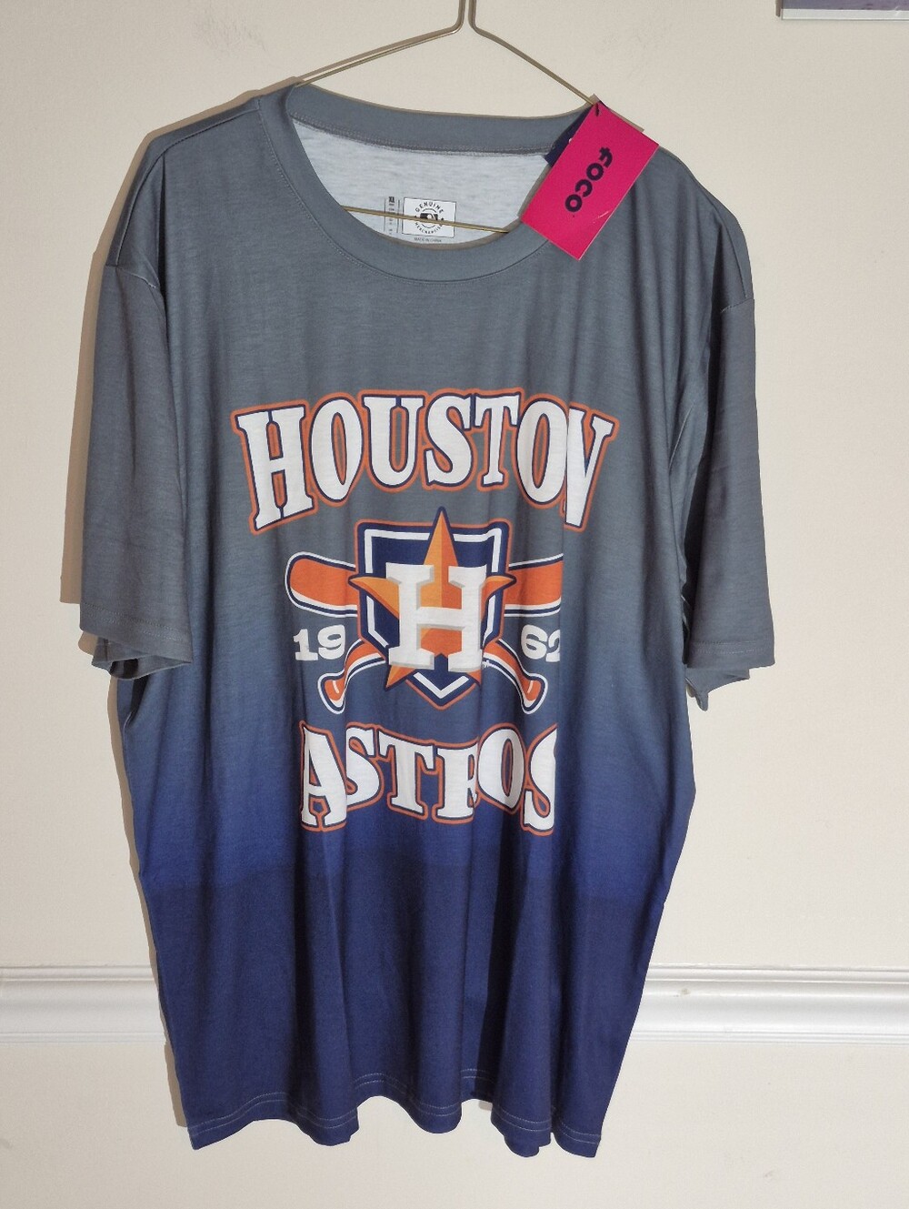 Houston Astros Gradient Grey & Navy Mens Graphic Tee - Foco